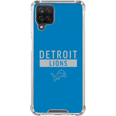 NFL Detroit Lions Blue Performance Series Galaxy A12 Clear Case