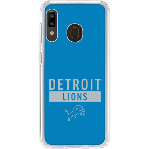 NFL Detroit Lions Blue Performance Series Galaxy A20 Clear Case