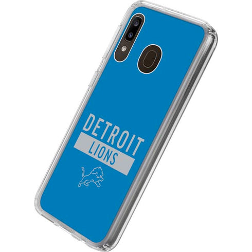 NFL Detroit Lions Blue Performance Series Galaxy A20 Clear Case