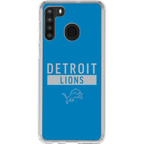 NFL Detroit Lions Blue Performance Series Galaxy A21 Clear Case