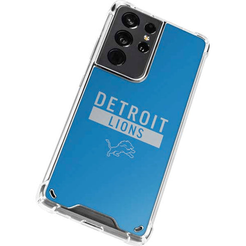 NFL Detroit Lions Blue Performance Series Galaxy S21 Ultra 5G Clear Case