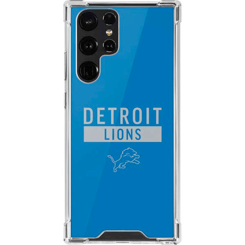 NFL Detroit Lions Blue Performance Series Galaxy S22 Ultra Clear Case
