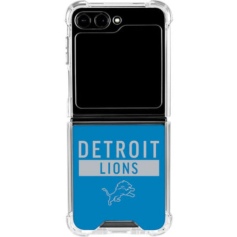NFL Detroit Lions Blue Performance Series Galaxy Z Flip5 5G Clear Case