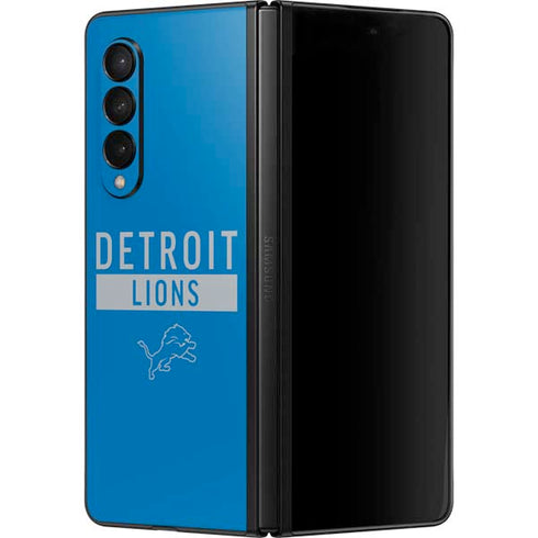 NFL Detroit Lions Blue Performance Series Galaxy Z Fold3 5G Skin