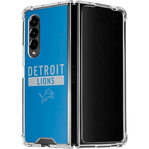 NFL Detroit Lions Blue Performance Series Galaxy Z Fold4 5G Clear Case