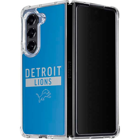 NFL Detroit Lions Blue Performance Series Galaxy Z Fold5 5G Clear Case