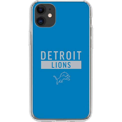 NFL Detroit Lions Blue Performance Series iPhone 11 Clear Case