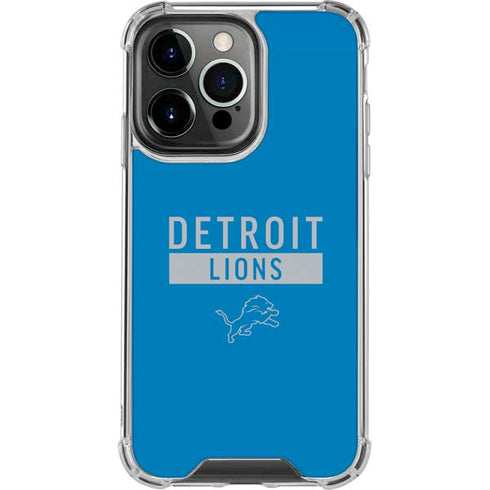 NFL Detroit Lions Blue Performance Series iPhone 15 Pro Clear Case