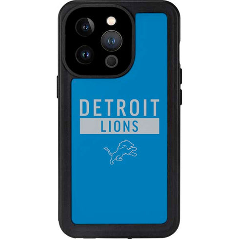 NFL Detroit Lions Blue Performance Series iPhone 14 Pro Waterproof Case