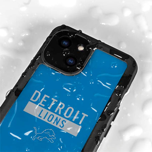 NFL Detroit Lions Blue Performance Series iPhone 15 Plus Waterproof Case
