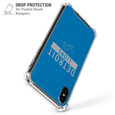 NFL Detroit Lions Blue Performance Series iPhone XS Max Clear Case