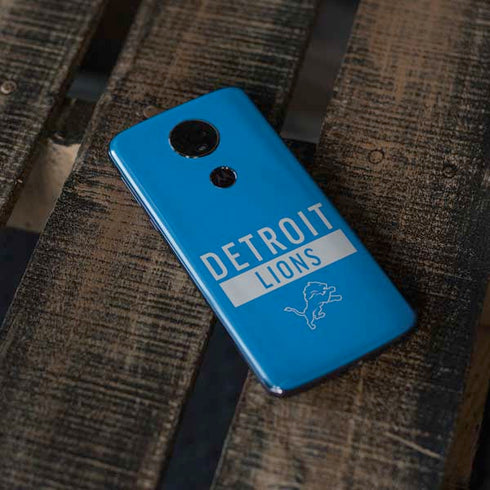 NFL Detroit Lions Blue Performance Series Moto E5 Plus Skin