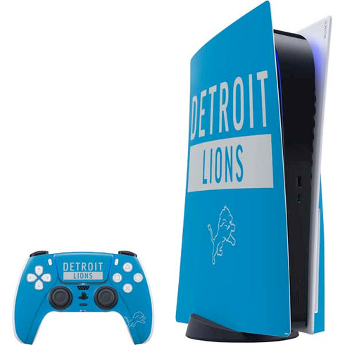 NFL Detroit Lions Blue Performance Series PS5 Bundle Skin