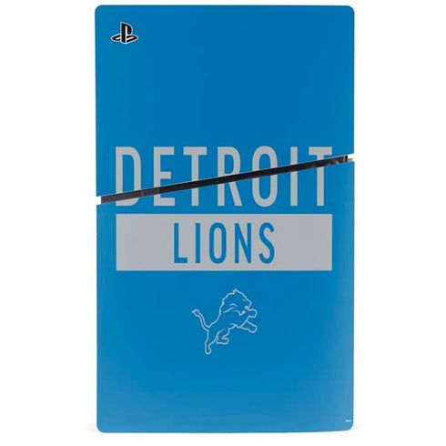 NFL Detroit Lions Blue Performance Series PS5 Slim Disk Console Skin