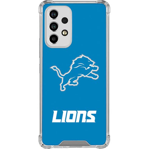 NFL Detroit Lions Distressed Galaxy A53 5G Clear Case