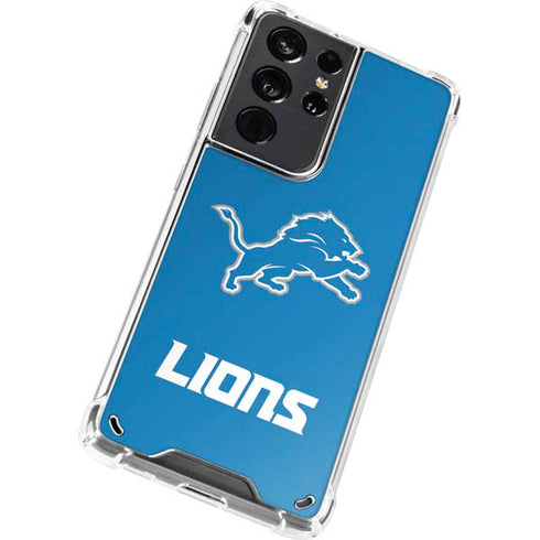 NFL Detroit Lions Distressed Galaxy S21 Ultra 5G Clear Case