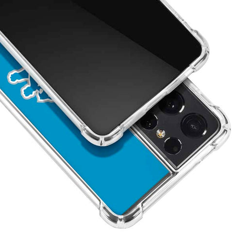 NFL Detroit Lions Distressed Galaxy S21 Ultra 5G Clear Case