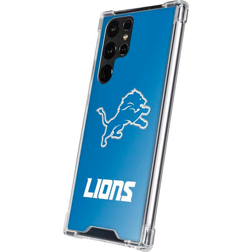 NFL Detroit Lions Distressed Galaxy S22 Ultra Clear Case