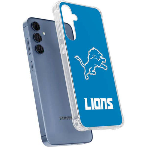 NFL Detroit Lions Distressed Galaxy S24 Clear Case