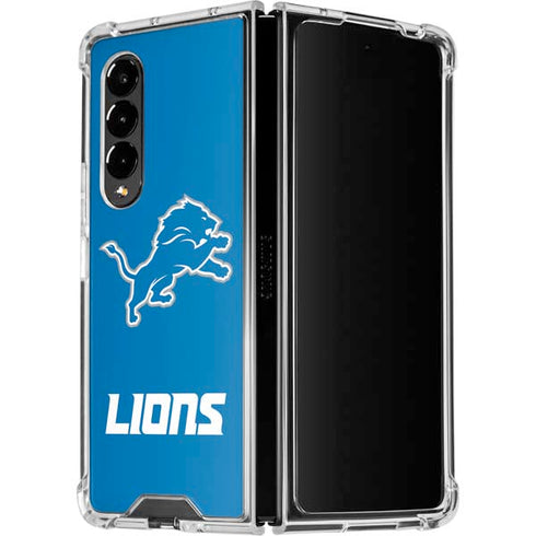NFL Detroit Lions Distressed Galaxy Z Fold4 5G Clear Case
