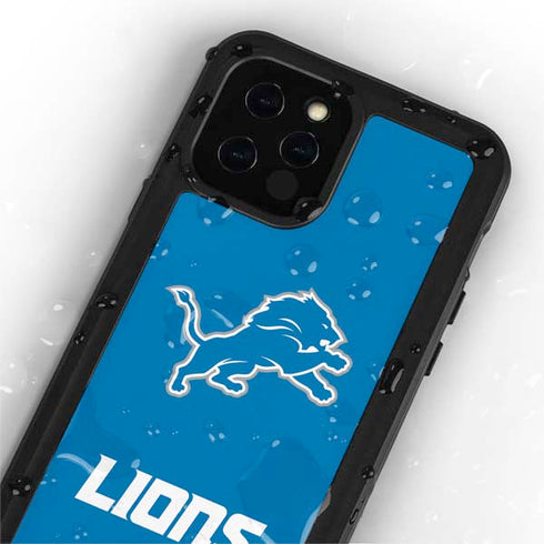 NFL Detroit Lions Distressed iPhone 12 Pro Waterproof Case