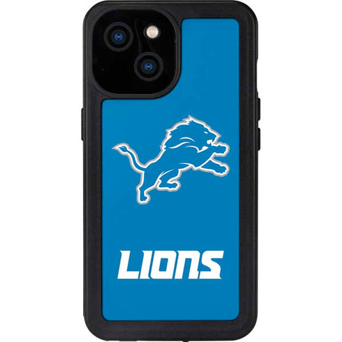 NFL Detroit Lions Distressed iPhone 13 Mini Waterproof Case