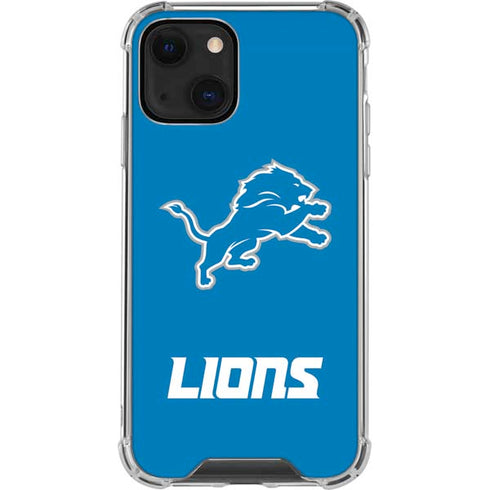 NFL Detroit Lions Distressed iPhone 14 Plus Clear Case