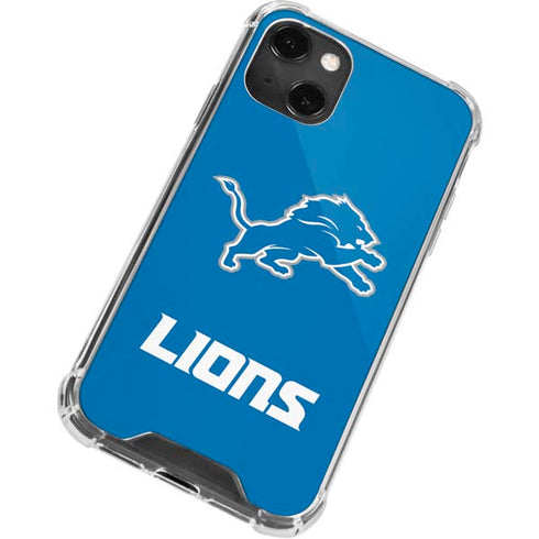 NFL Detroit Lions Distressed iPhone 14 Plus Clear Case
