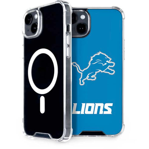 NFL Detroit Lions Distressed iPhone 15 Plus MagSafe Case
