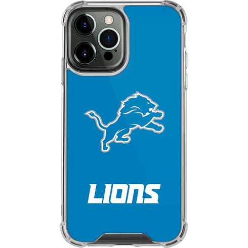 NFL Detroit Lions Distressed iPhone 14 Pro Max Clear Case