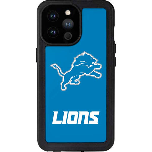 NFL Detroit Lions Distressed iPhone 14 Pro Max Waterproof Case