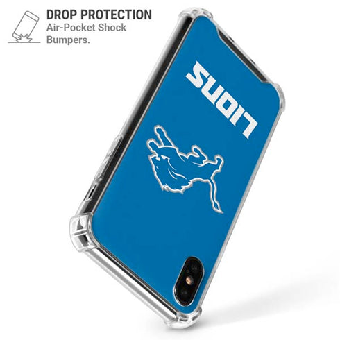NFL Detroit Lions Distressed iPhone XS Max Clear Case