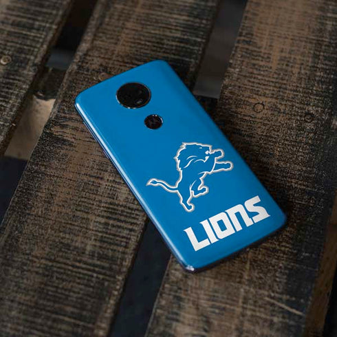 NFL Detroit Lions Distressed Moto E5 Plus Skin