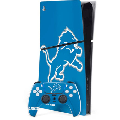NFL Detroit Lions Distressed PS5 Slim Digital Edition Bundle Skin