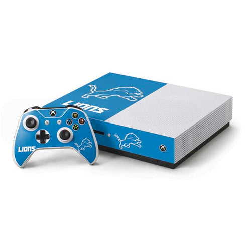 NFL Detroit Lions Distressed Xbox One S Console and Controller Bundle Skin