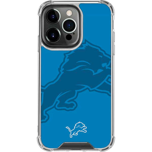 NFL Detroit Lions Double Vision iPhone 13 Pro Clear Case