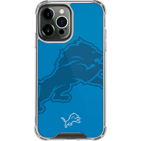 NFL Detroit Lions Double Vision iPhone 14 Pro Max Clear Case