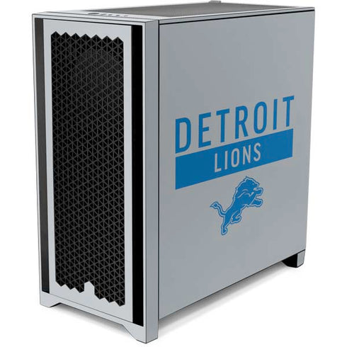 NFL Detroit Lions Grey Performance Series Corsair 4000D Tempered Glass Mid-Tower ATX Case Skin