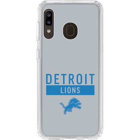 NFL Detroit Lions Grey Performance Series Galaxy A20 Clear Case