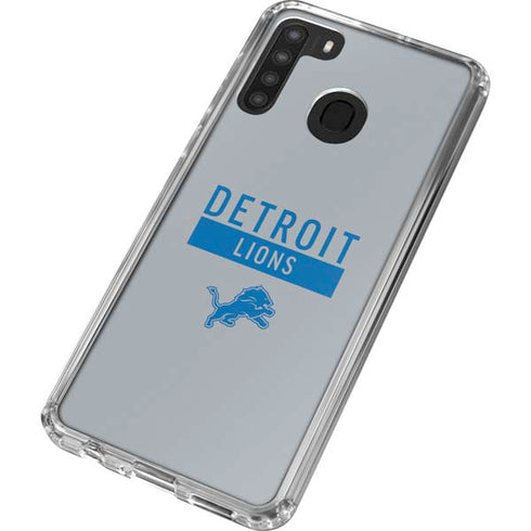 NFL Detroit Lions Grey Performance Series Galaxy A21 Clear Case