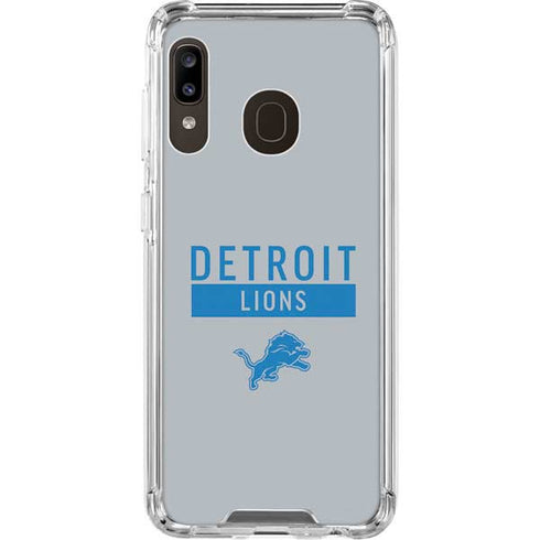 NFL Detroit Lions Grey Performance Series Galaxy A30 Clear Case