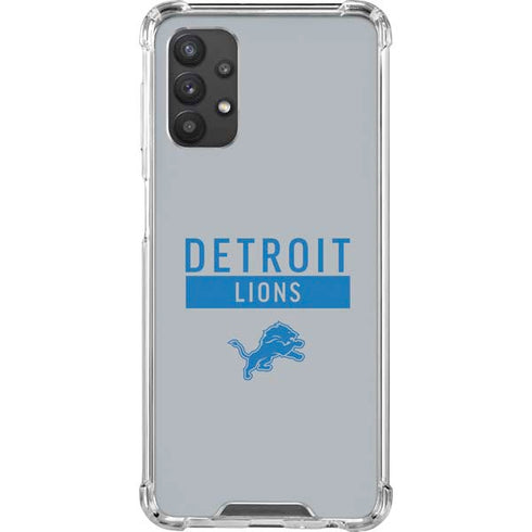 NFL Detroit Lions Grey Performance Series Galaxy A32 5G Clear Case