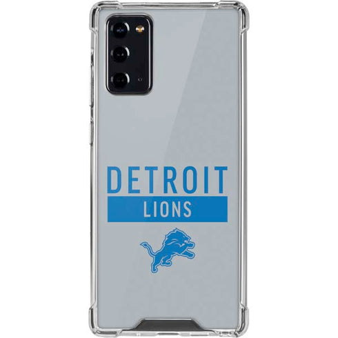 NFL Detroit Lions Grey Performance Series Galaxy Note20 5G Clear Case