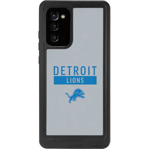 NFL Detroit Lions Grey Performance Series Galaxy Note20 5G Waterproof Case