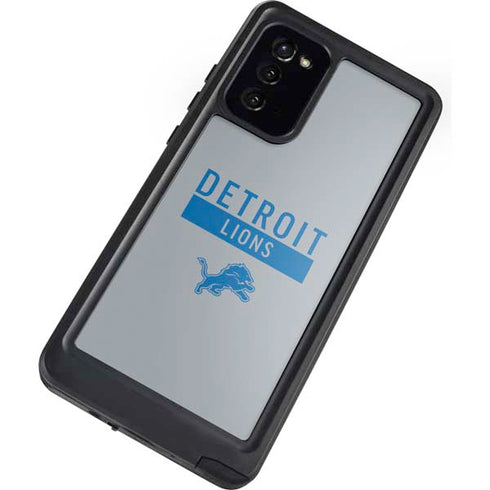 NFL Detroit Lions Grey Performance Series Galaxy Note20 5G Waterproof Case
