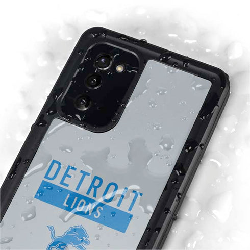 NFL Detroit Lions Grey Performance Series Galaxy Note20 5G Waterproof Case