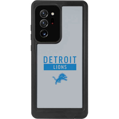 NFL Detroit Lions Grey Performance Series Galaxy Note20 Ultra 5G Waterproof Case
