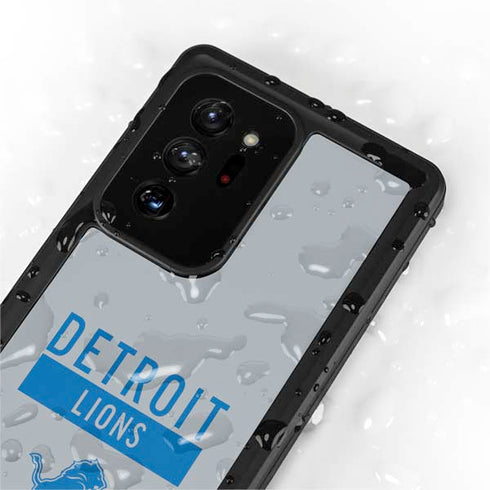 NFL Detroit Lions Grey Performance Series Galaxy Note20 Ultra 5G Waterproof Case