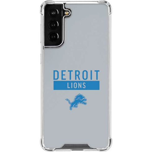 NFL Detroit Lions Grey Performance Series Galaxy S21 FE Clear Case