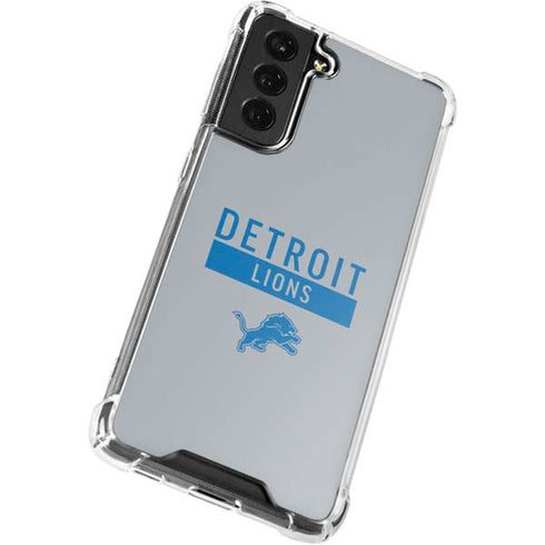 NFL Detroit Lions Grey Performance Series Galaxy S21 FE Clear Case